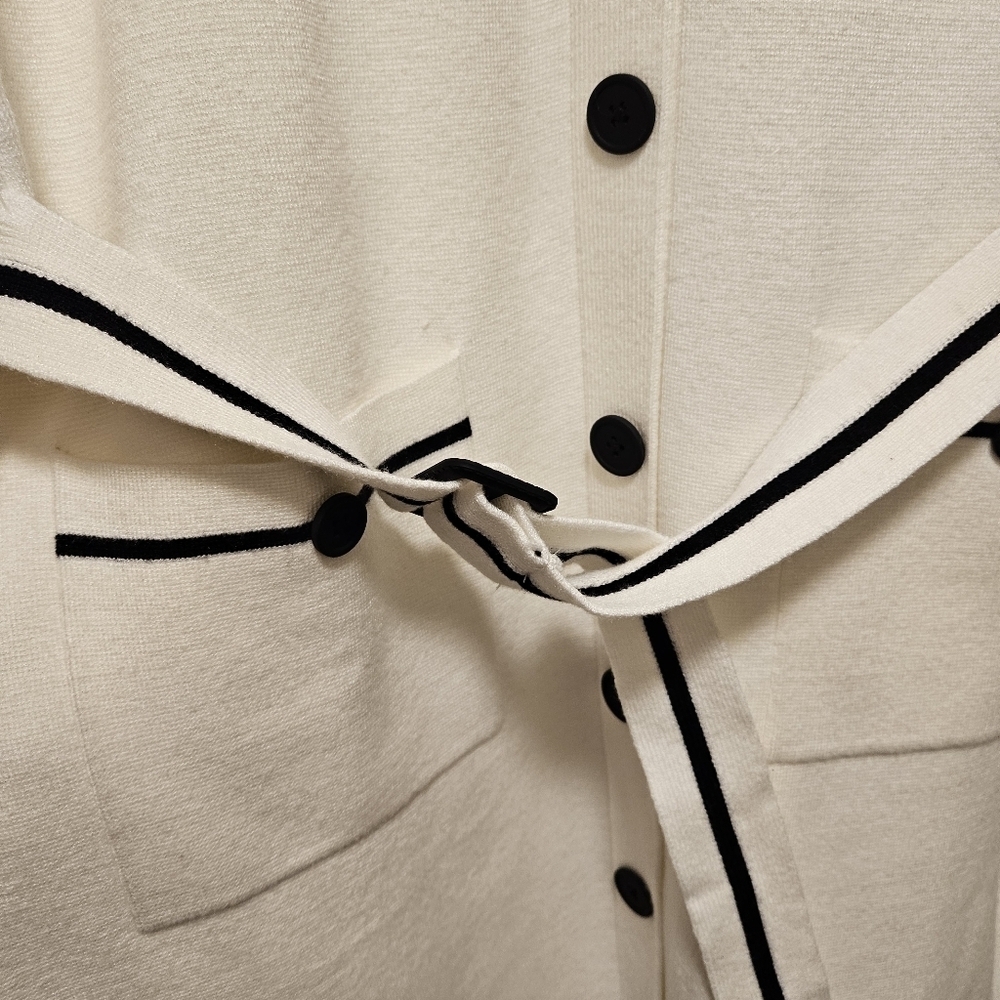 Nicole Miller New York Women's Button Front Belted Mini Sweater Dress Size M. - Picture 12 of 16